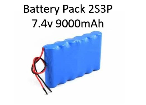 7.4v 9000mAh  Li-ion  battery pack 2S3P